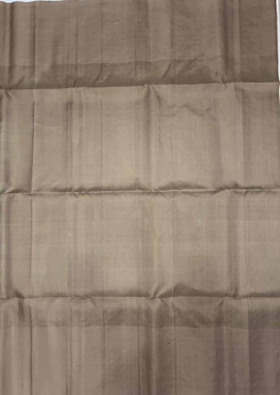 VSF1001 - rexona green color body , chocolate brown color pallu,blouse - Pure silk saree