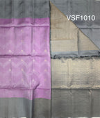 VSF1010 - lavender color body & bluish grey color pallu,blouse - Pure silk saree