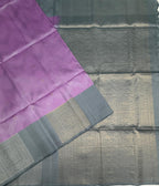 VSF1010 - lavender color body & bluish grey color pallu,blouse - Pure silk saree