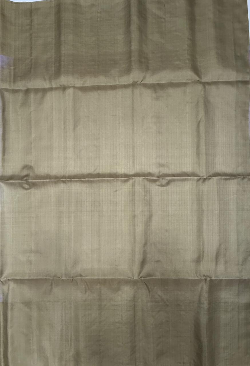 VSF1014 - lavender color body & beige color pallu,blouse - Pure silk saree