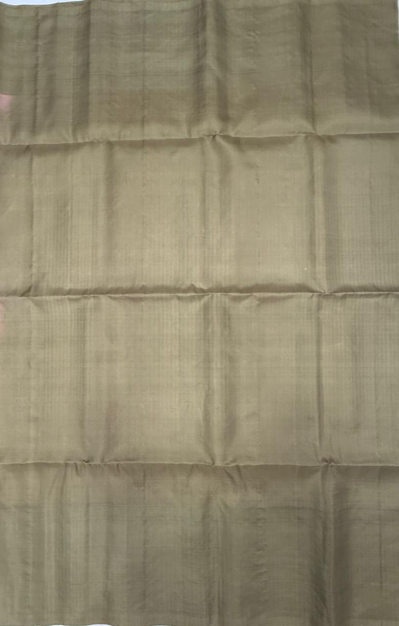 VSF1015 - light peach color body & beige color pallu,blouse - Pure silk saree