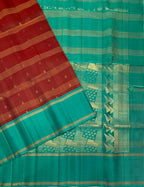 VSF1022 - maroon color body & green color pallu,blouse - Pure silk saree