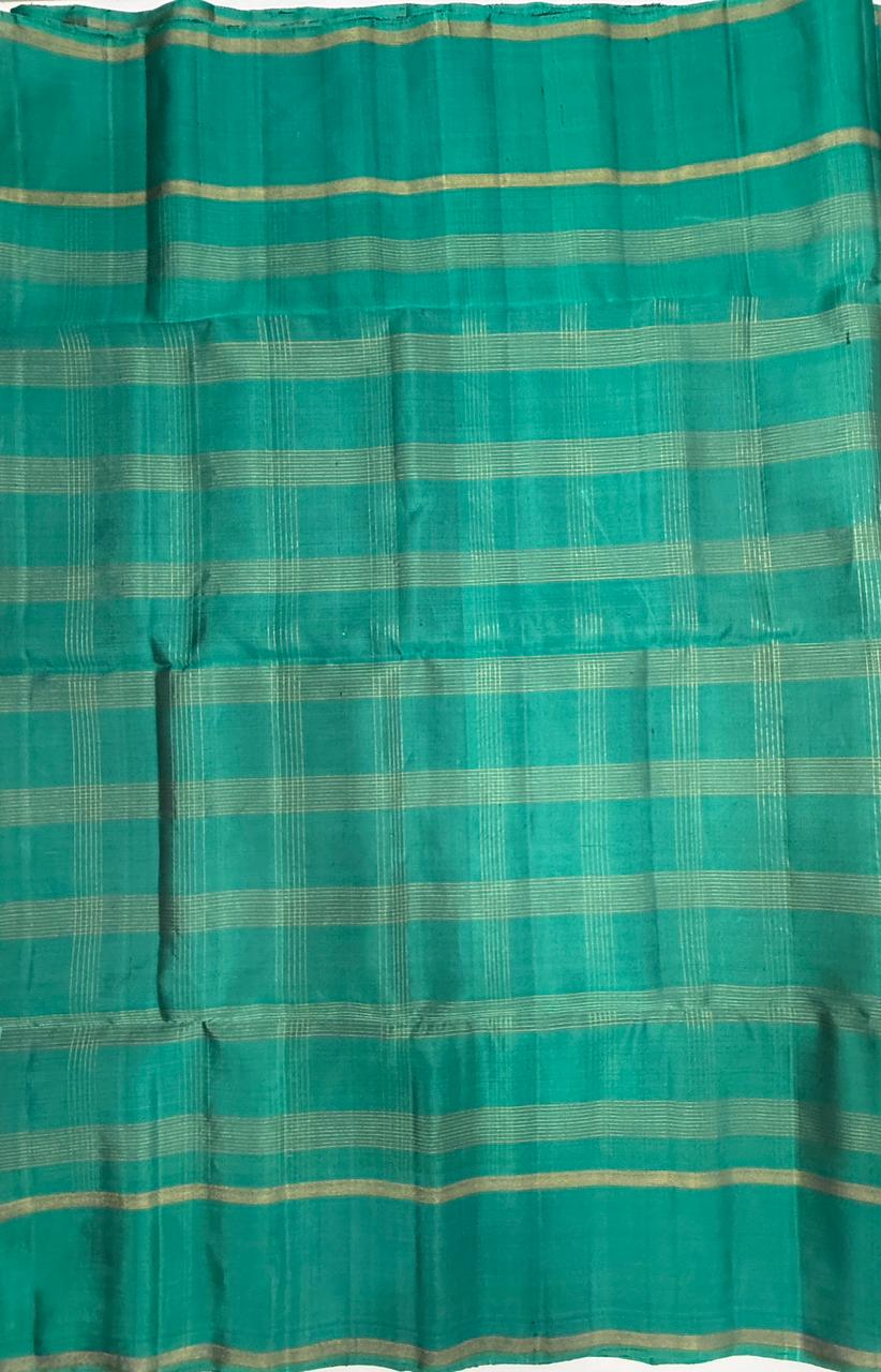 VSF1023 -Honey brown color body & green color pallu,blouse - Pure silk saree