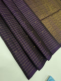 VSF1028 - dark violet color body, pallu,blouse - Pure silk saree