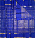 VSF1029 - royal blue color body , pallu,blouse - Pure silk saree