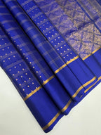 VSF1029 - royal blue color body , pallu,blouse - Pure silk saree