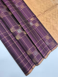 VSF1030 - wine color body &amp; biscuit brown color pallu,blouse - Pure silk saree
