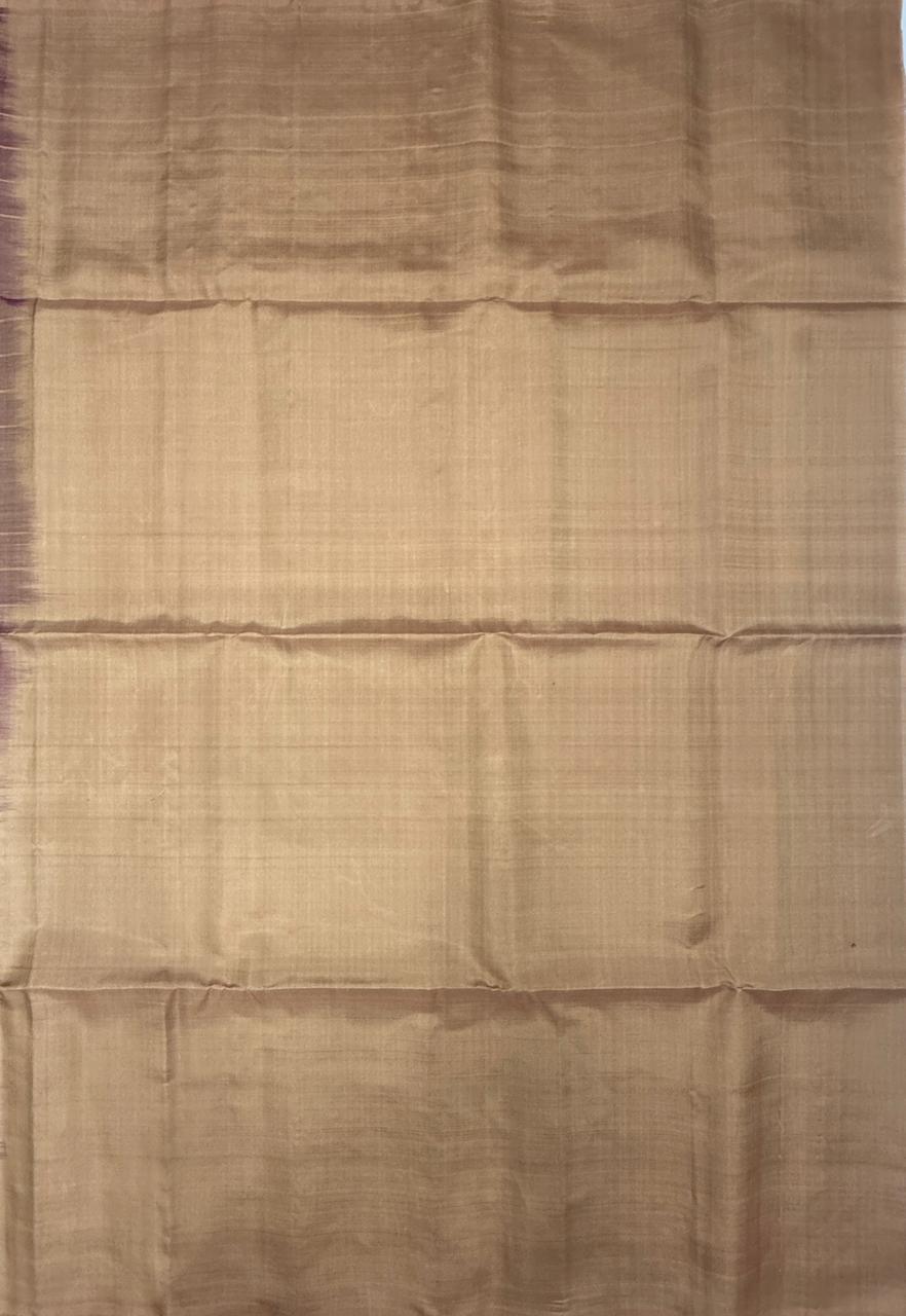 VSF1030 - wine color body &amp; biscuit brown color pallu,blouse - Pure silk saree