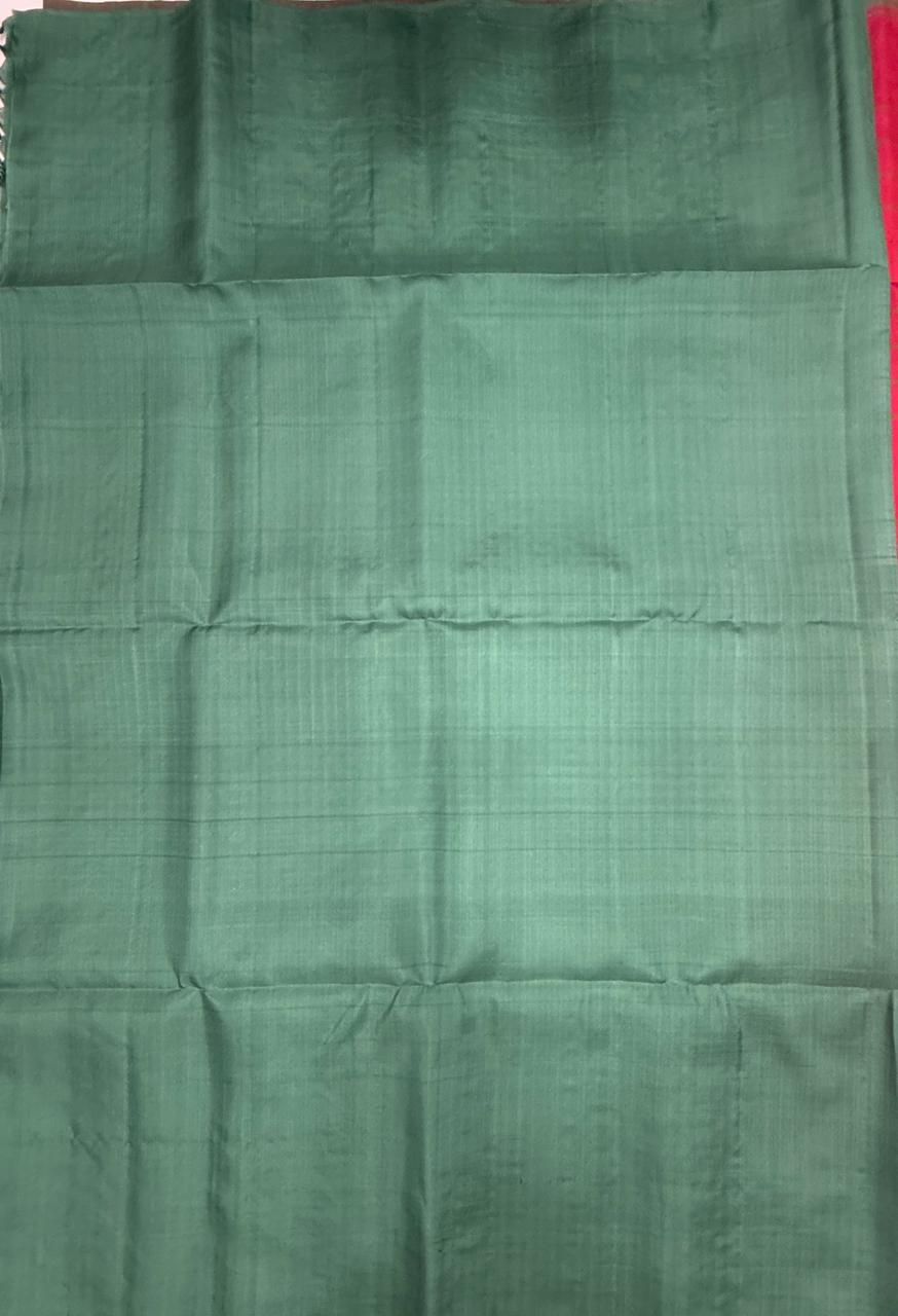 VSF1032 - pink color body &amp; pastel green color pallu,blouse - Pure silk saree