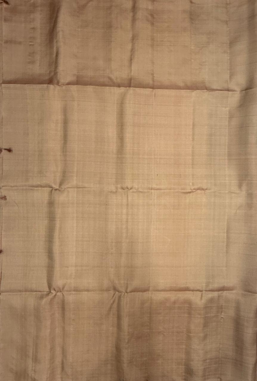 VSF1033 - dark lavender color body &amp; biscuit brown color pallu,blouse - Pure silk saree