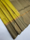 VSBP99 - yellowish green color body & pastel green color pallu,blouse - Pure silk saree