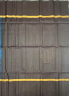 VSBP100 - peacock blue color body & coffee brown color pallu,blouse - Pure silk saree