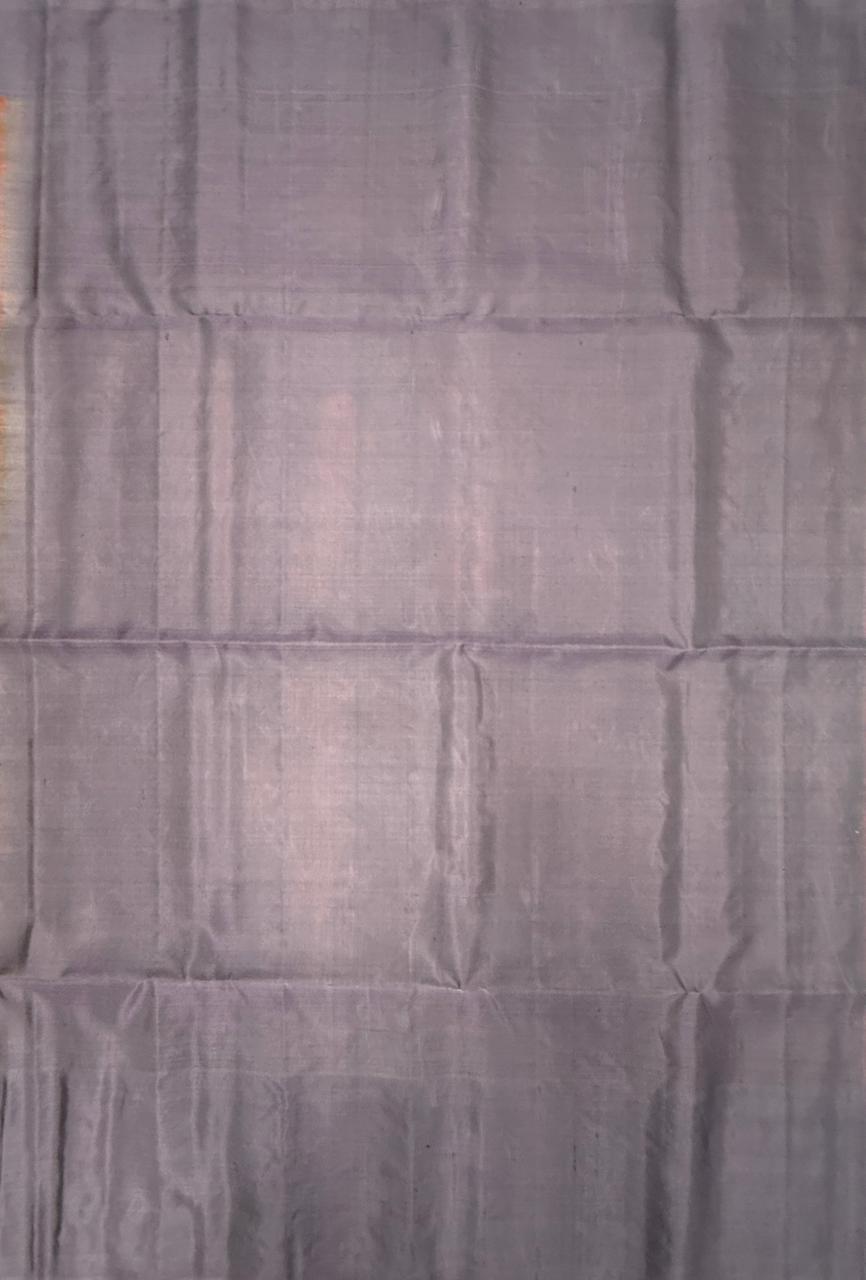 VST261 - brick red color body , lavender color pallu , blouse - Pure silk saree