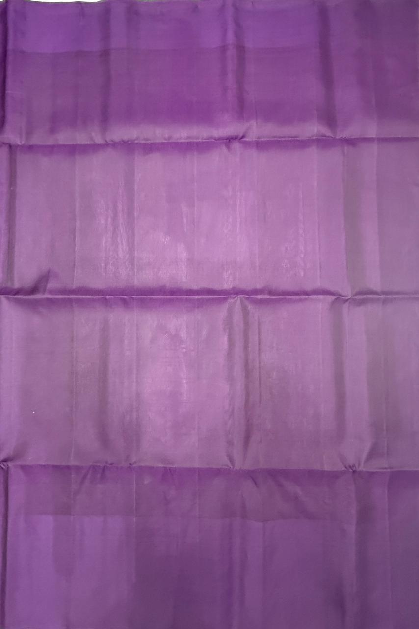 VST263 - grey color body , violet color pallu , blouse - Pure silk saree