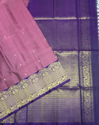 VST264 - dark onion pink color body , violet color pallu , blouse - Pure silk saree