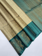 VSA661 - grey color body , pastel blue color pallu , blouse pure silk saree