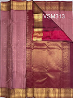 VSM313 - onion pink color body , purple color pallu , blouse&nbsp;