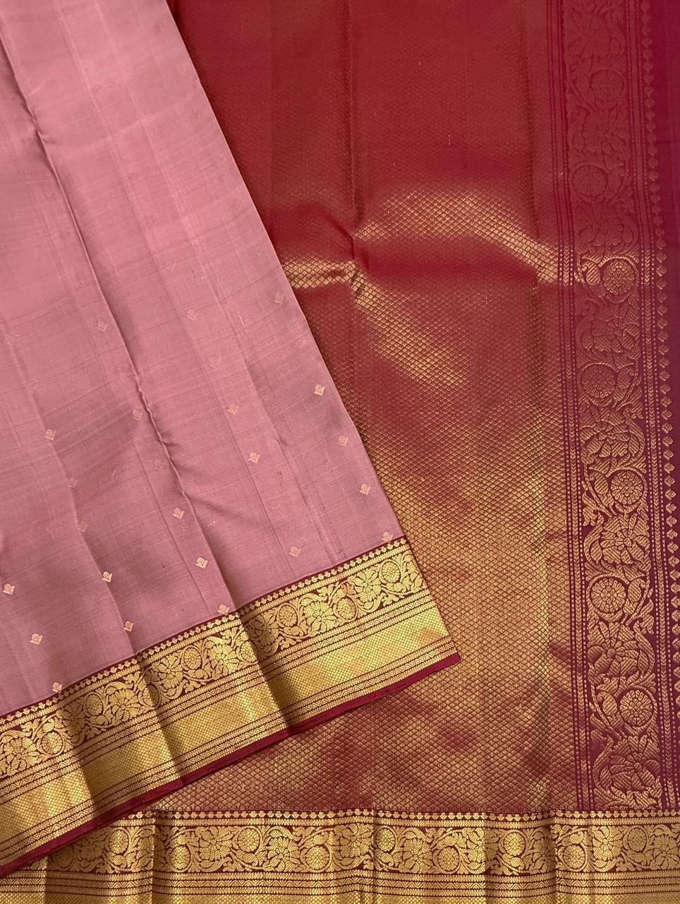 VSM313 - onion pink color body , purple color pallu , blouse&nbsp;