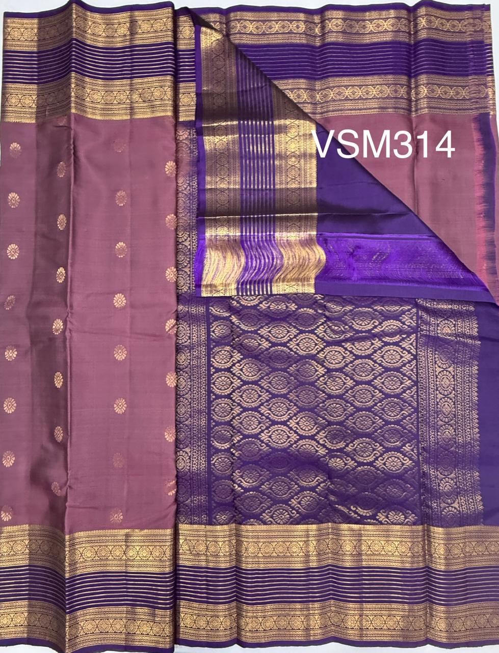 VSM314 - pastel lavender color body , violet color pallu , blouse&nbsp;