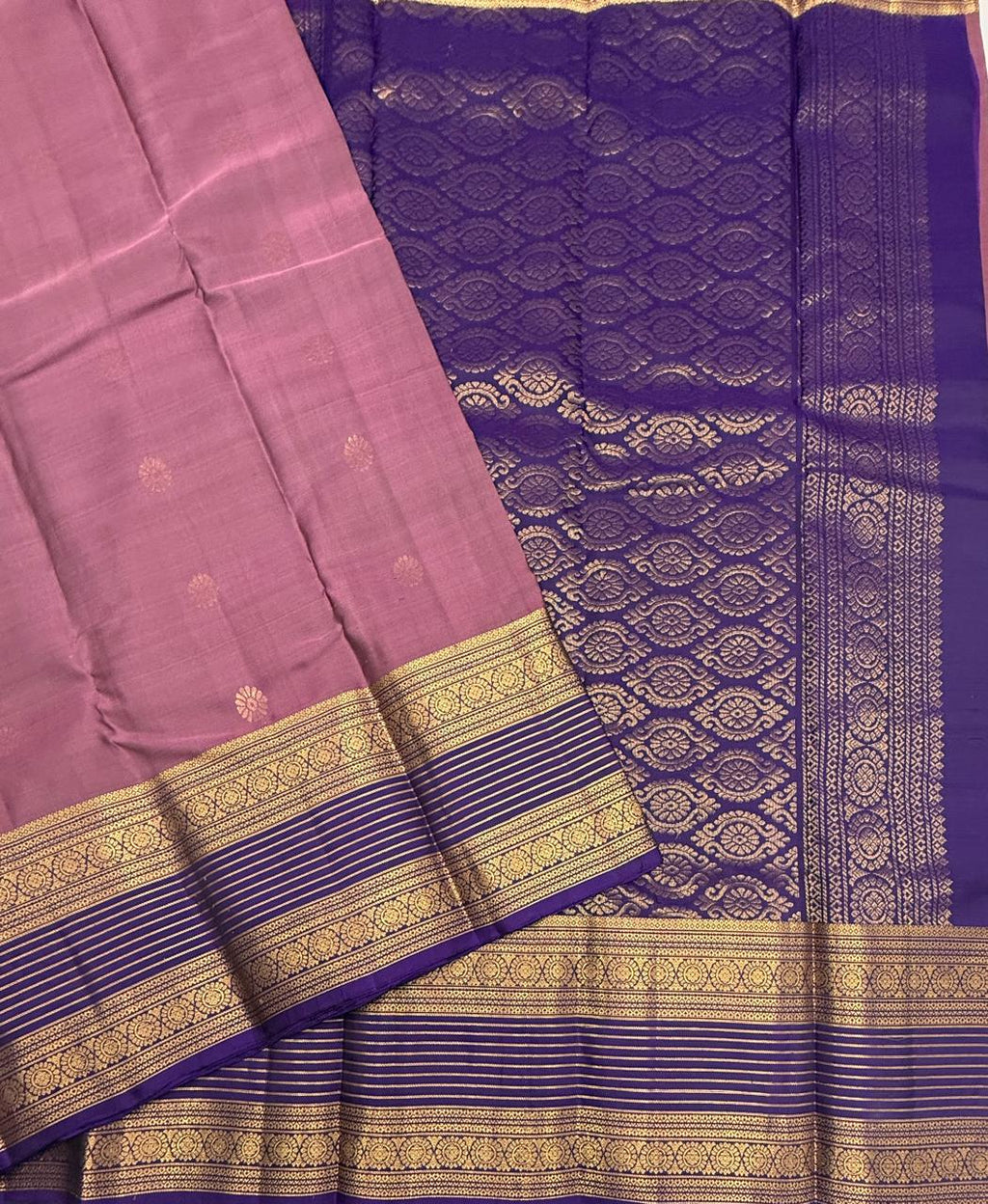 VSM314 - pastel lavender color body , violet color pallu , blouse&nbsp;