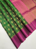 VSM319 - green color body , purple color pallu , blouse&nbsp;