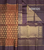 VSM320 - honey brown color body , dark purple color pallu , blouse&nbsp;