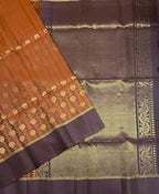 VSM320 - honey brown color body , dark purple color pallu , blouse&nbsp;