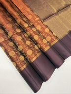 VSM320 - honey brown color body , dark purple color pallu , blouse&nbsp;