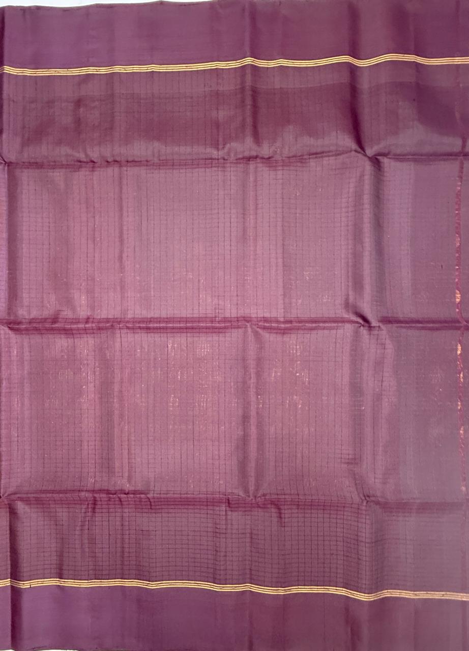 VSM320 - honey brown color body , dark purple color pallu , blouse&nbsp;