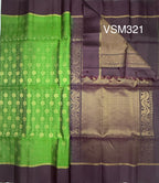 VSM321 - leaf green color body , dark purple color pallu , blouse&nbsp;