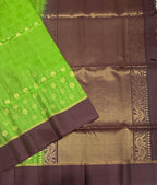 VSM321 - leaf green color body , dark purple color pallu , blouse&nbsp;