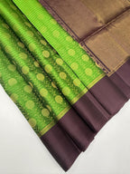 VSM321 - leaf green color body , dark purple color pallu , blouse&nbsp;