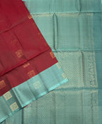 VSM316 - maroon color body , pastel blue color pallu , blouse&nbsp;