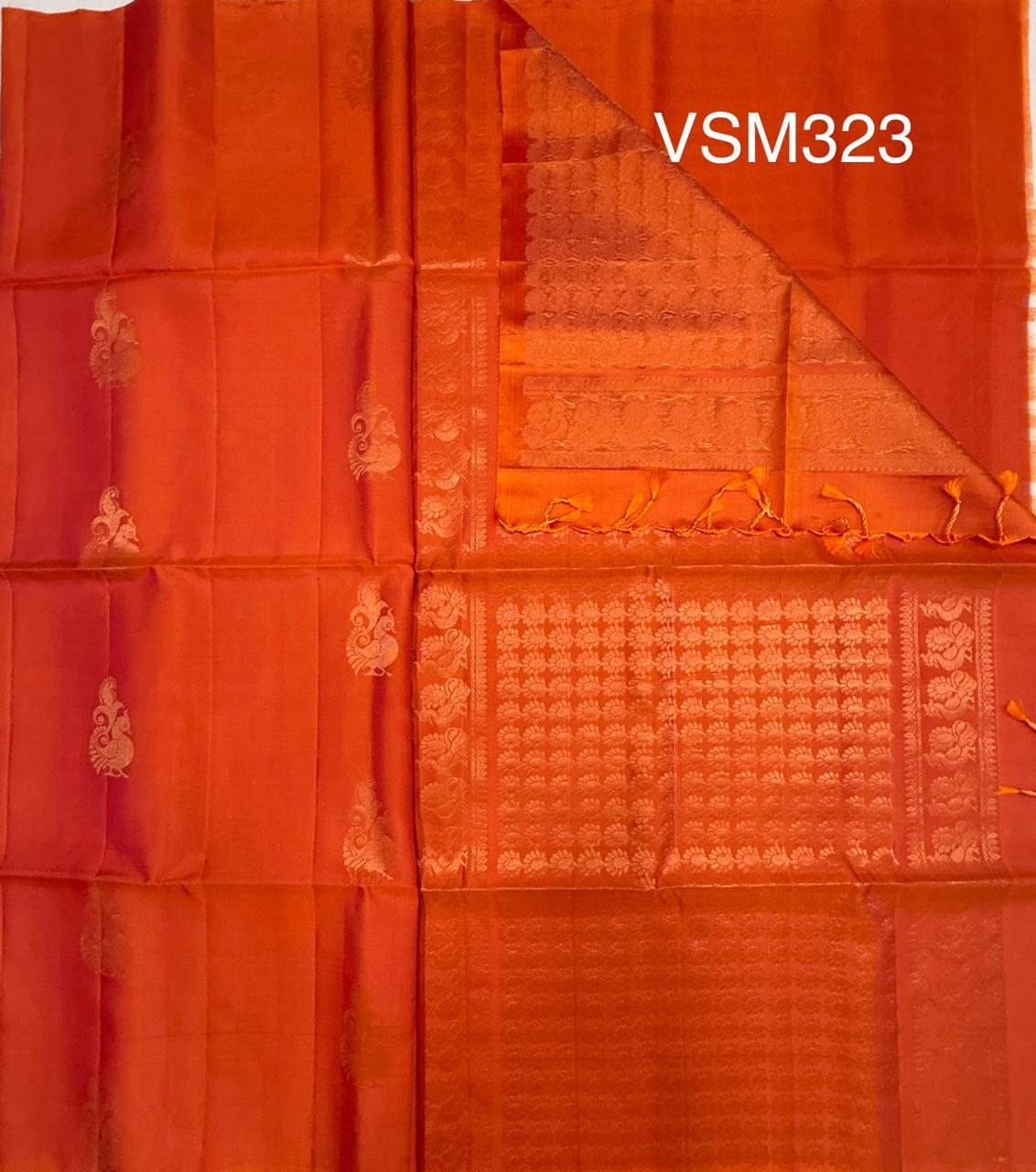 VSM323 - orange with pink color body, pallu , blouse&nbsp;