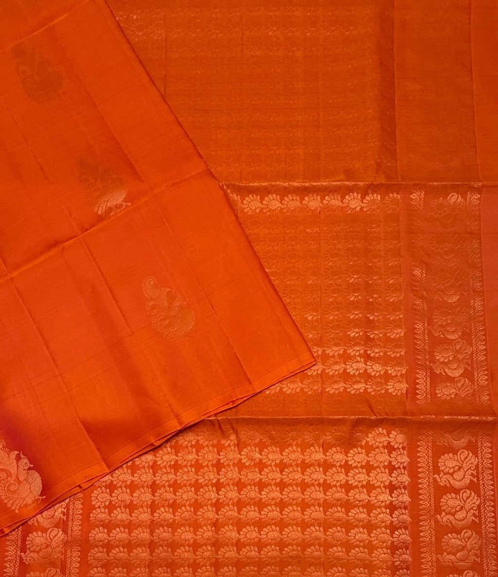 VSM323 - orange with pink color body, pallu , blouse&nbsp;