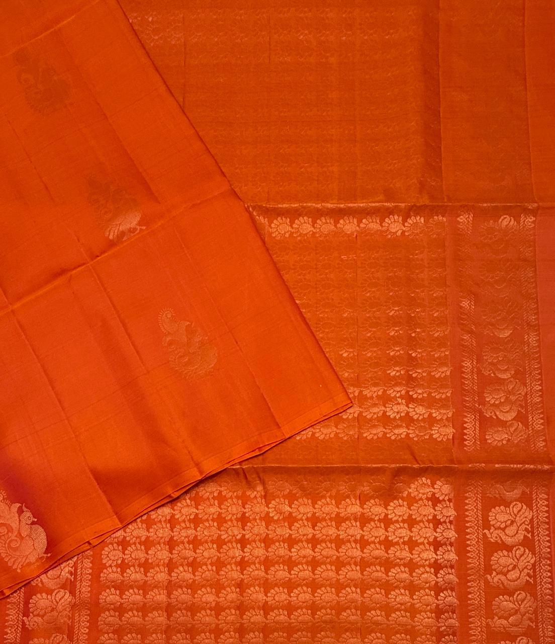 VSM323 - orange with pink color body, pallu , blouse&nbsp;