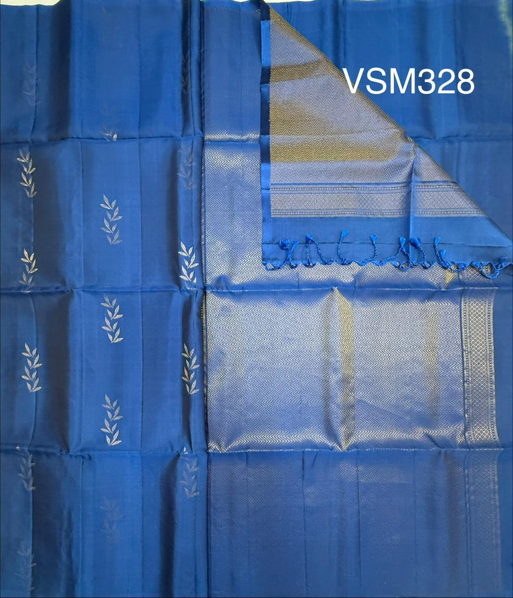 VSM328 - peacock blue color body, pallu , blouse&nbsp;