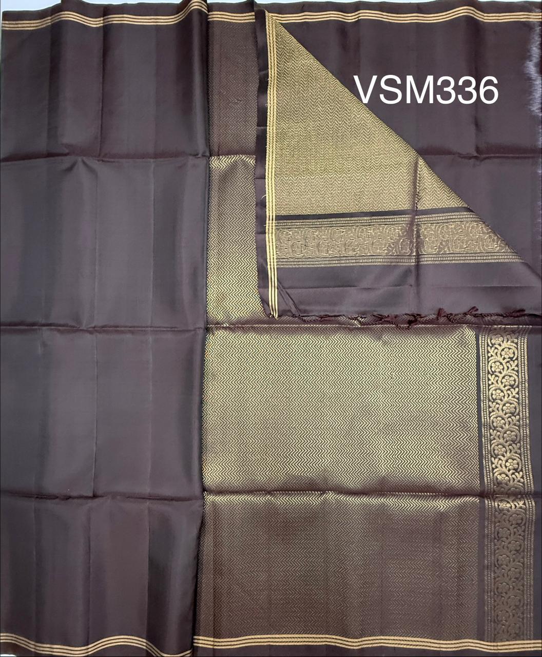 VSM336 - dark brown color body, pallu , blouse&nbsp;