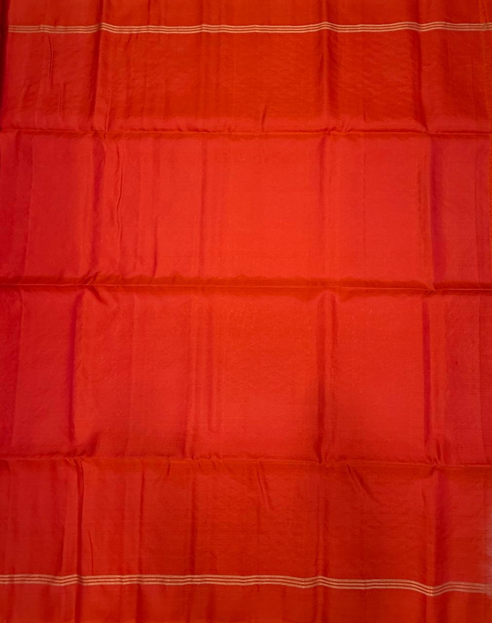 VSM337 - pinkish orange color body, pallu , blouse&nbsp;
