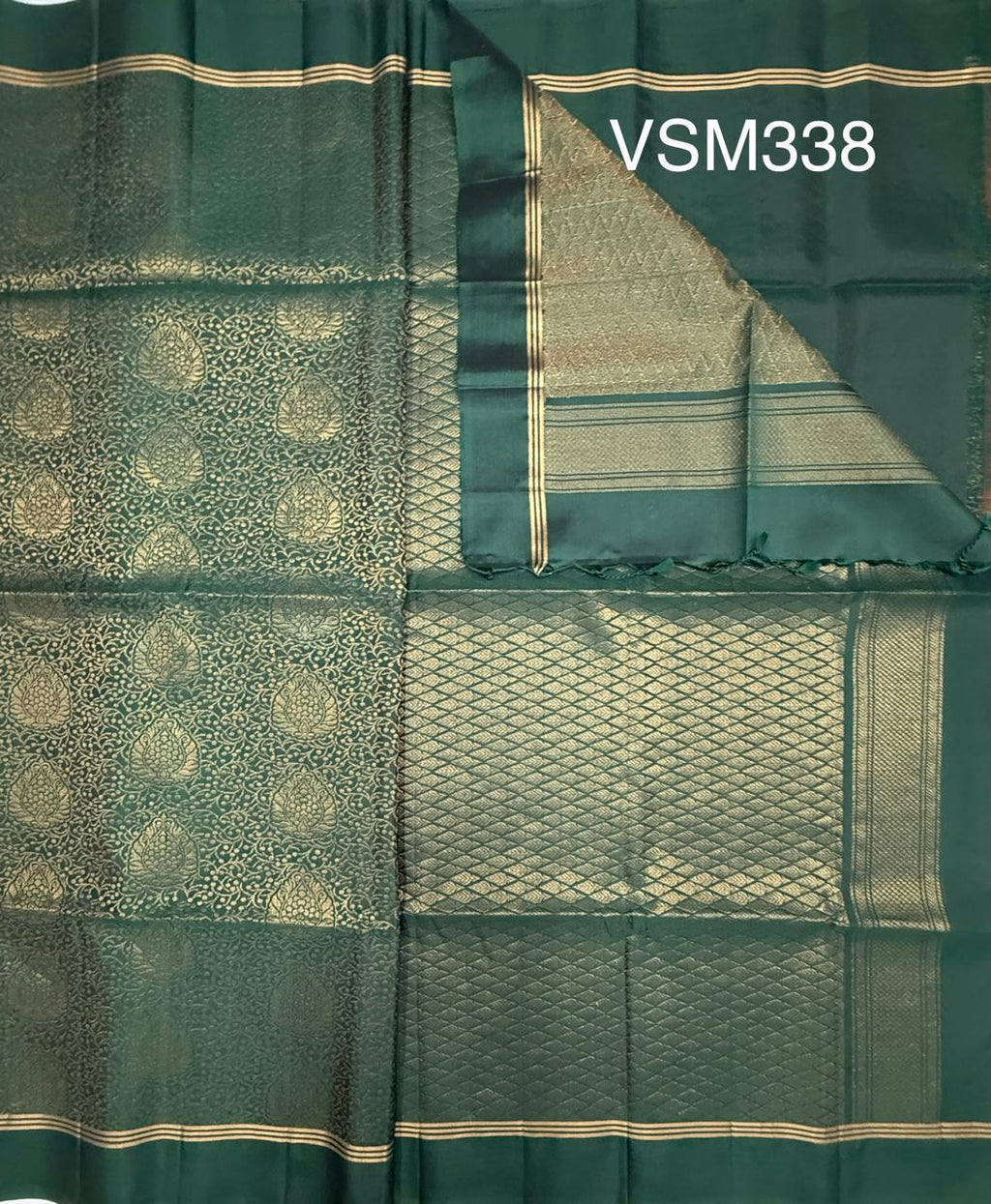 VSM338 - dark green color body, pallu , blouse&nbsp;