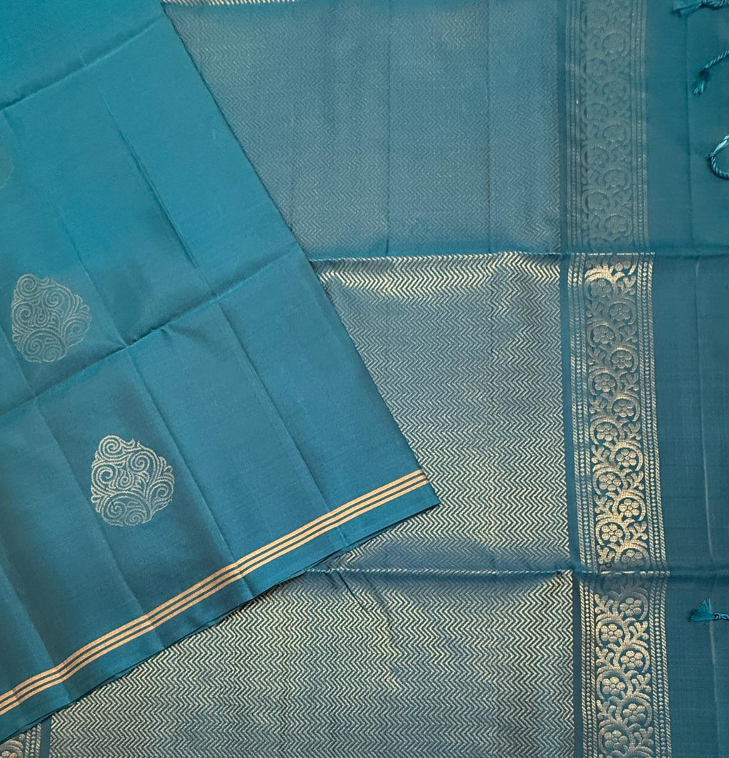 VSM333 - peacock blue color body, pallu , blouse&nbsp;