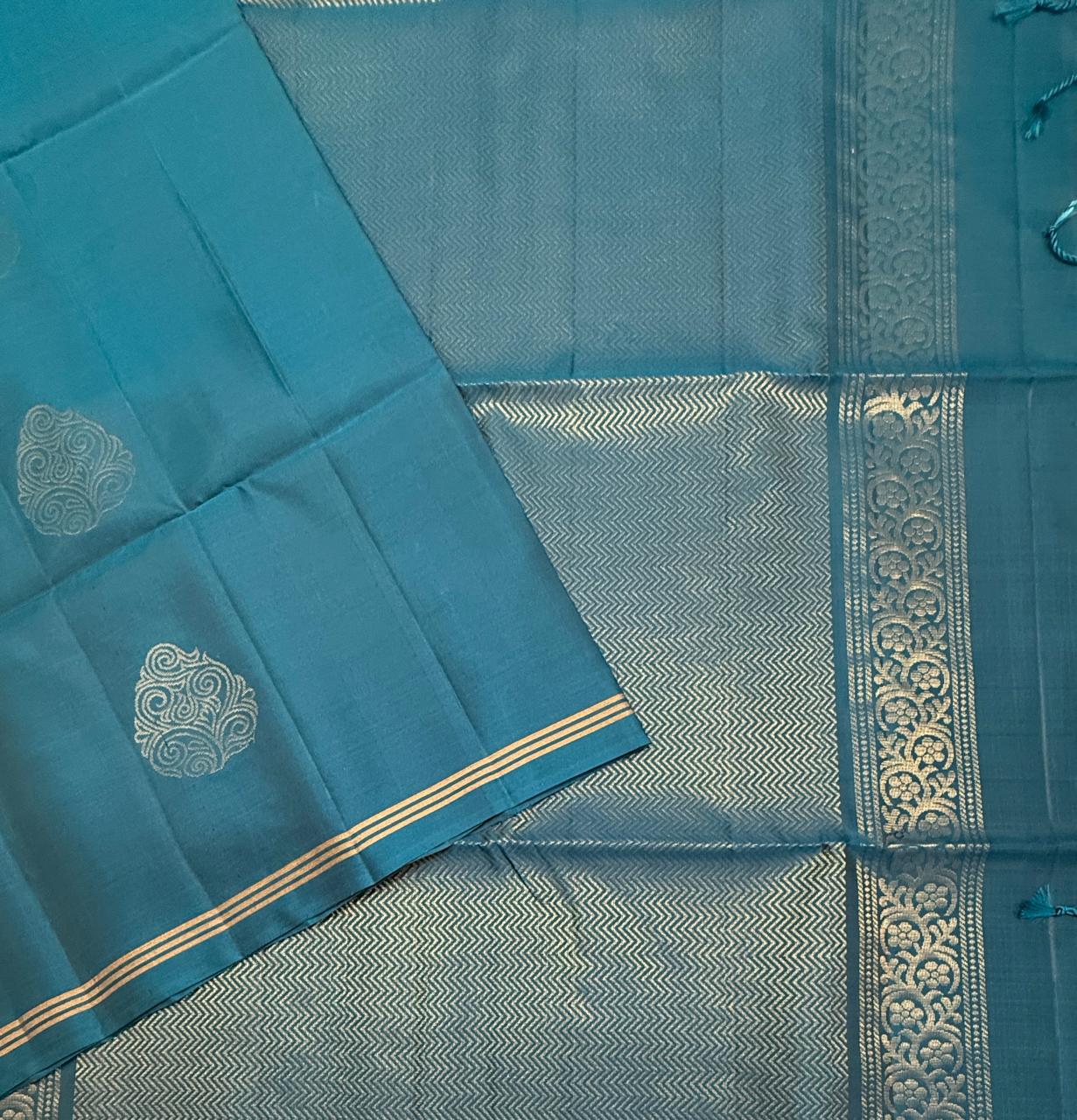 VSM333 - peacock blue color body, pallu , blouse&nbsp;