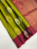VSM341 - green color body , purple color pallu , blouse&nbsp;