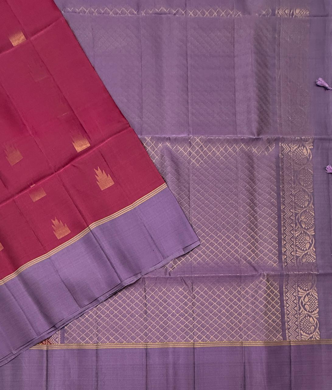 VSM346 - purple color body , lavender color pallu , blouse&nbsp;