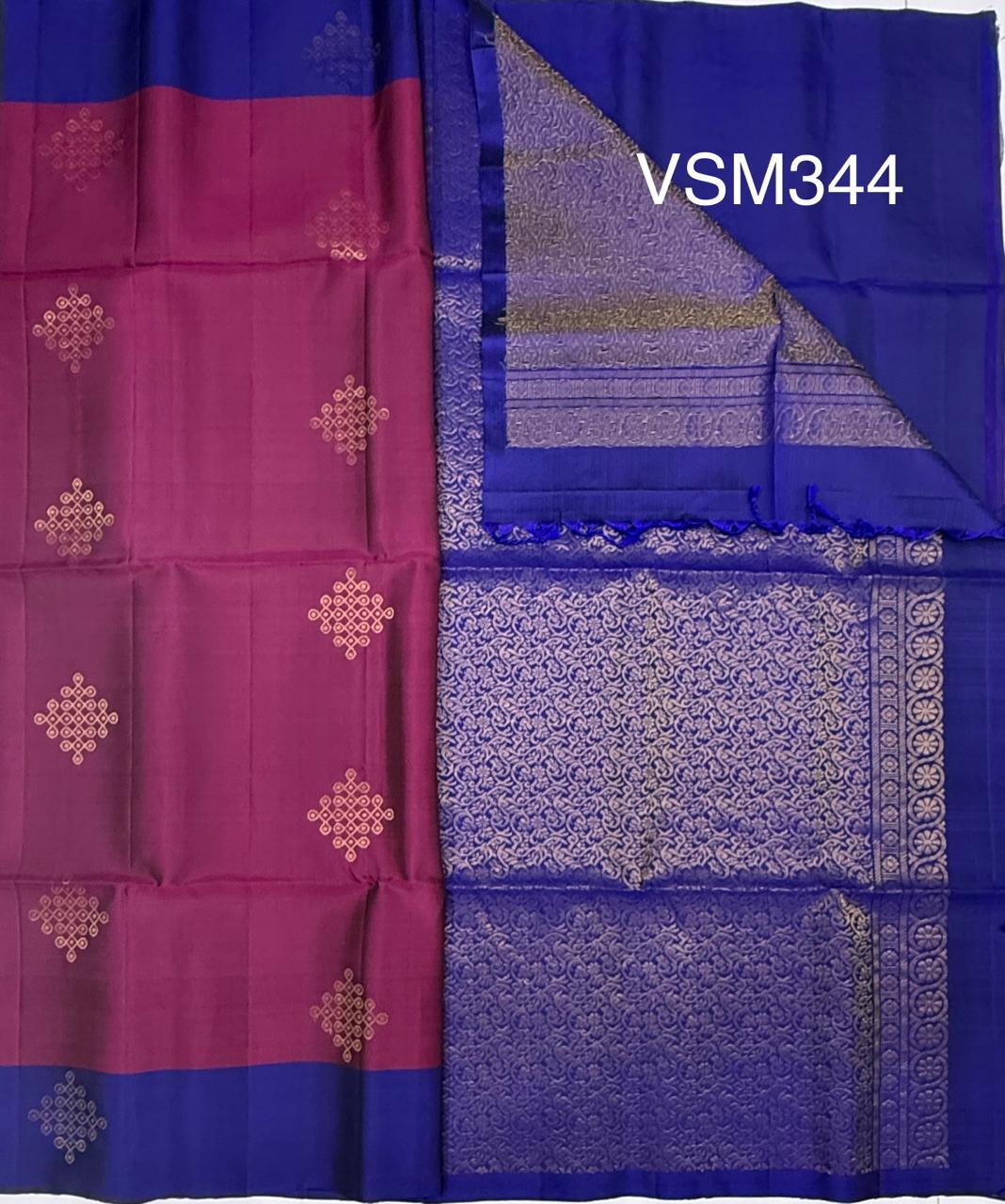 VSM344 - purple color body , ink blue color pallu , blouse&nbsp;