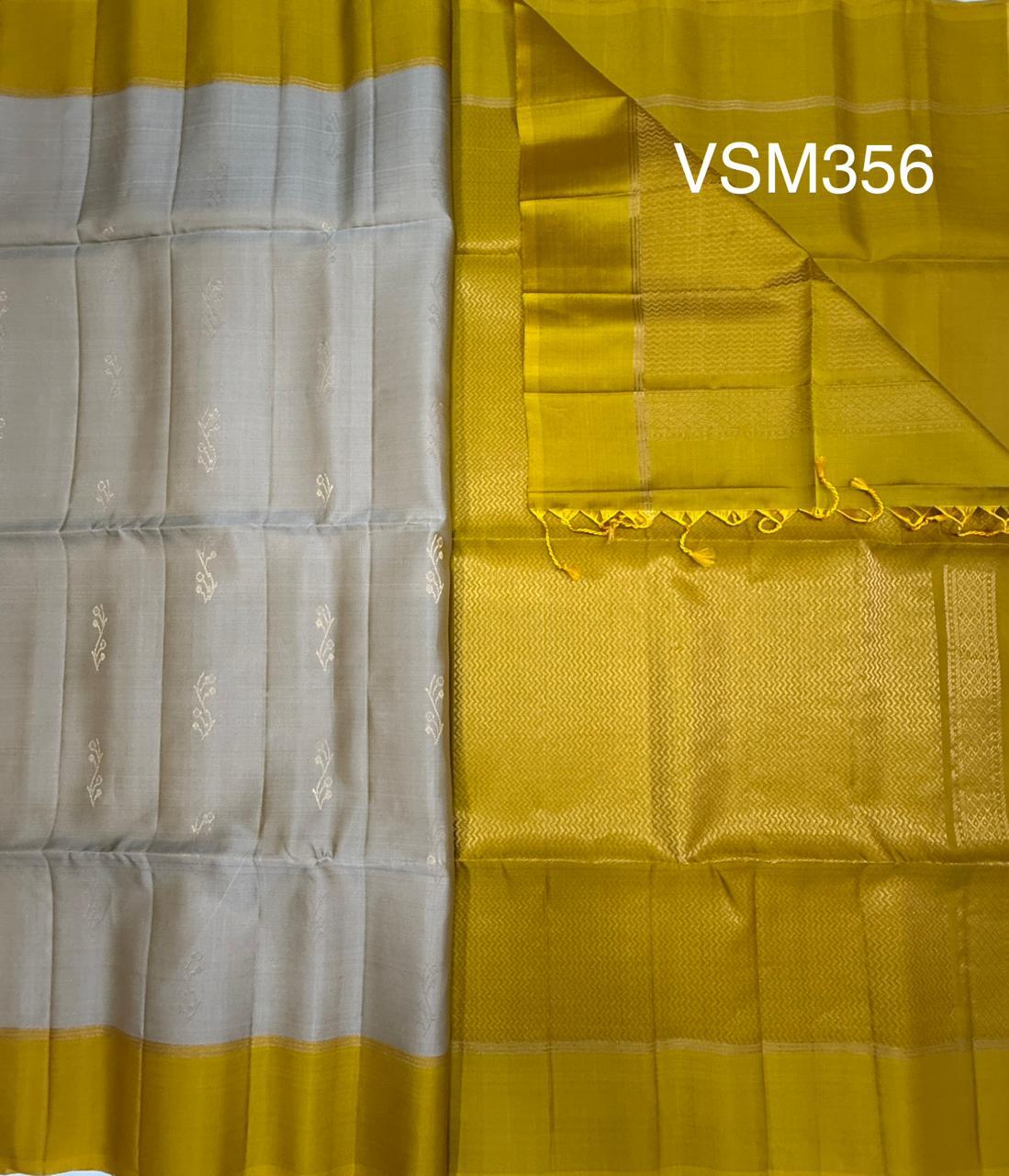 VSM356 - beige color body , leaf green color pallu , blouse&nbsp;