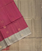 VSM360 - dusky pink color body , grey color pallu , blouse&nbsp;