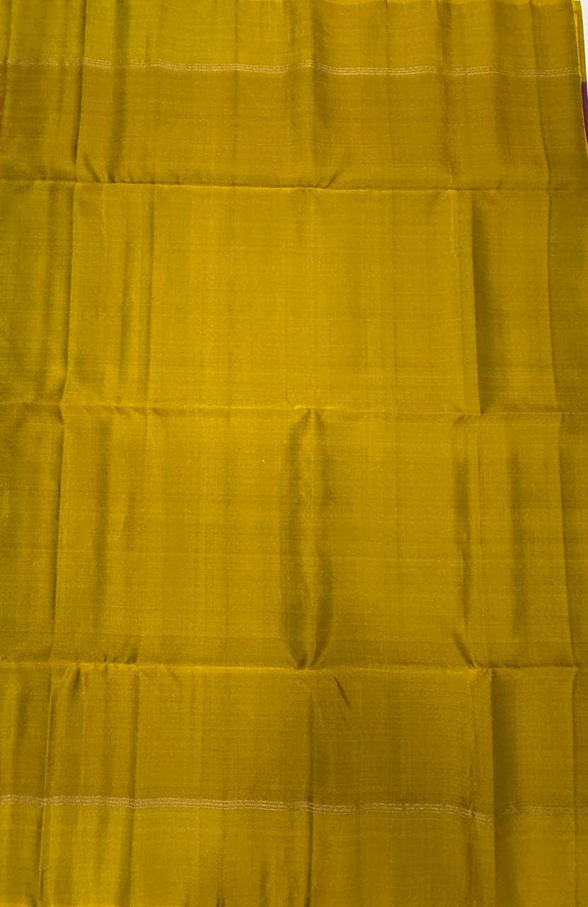 VSM357 - purple color body , yellow with green color pallu , blouse&nbsp;
