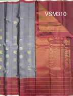 VSM310 - lavender color body , dusky pink color pallu , blouse&nbsp;