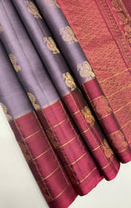 VSM310 - lavender color body , dusky pink color pallu , blouse&nbsp;
